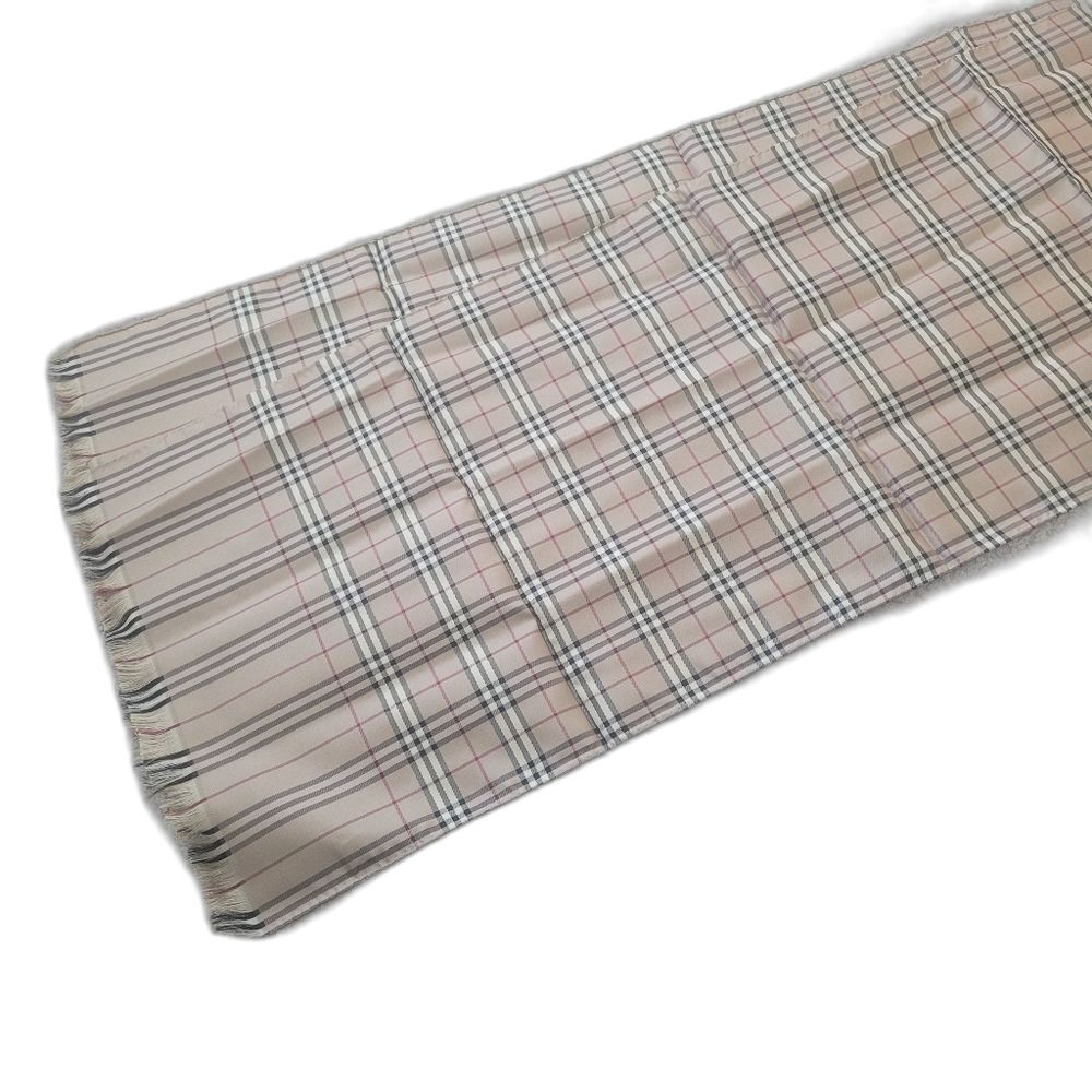 Burberry Classic Mini Check Signature Silk Scarf - Beige - Picture 4 of 10